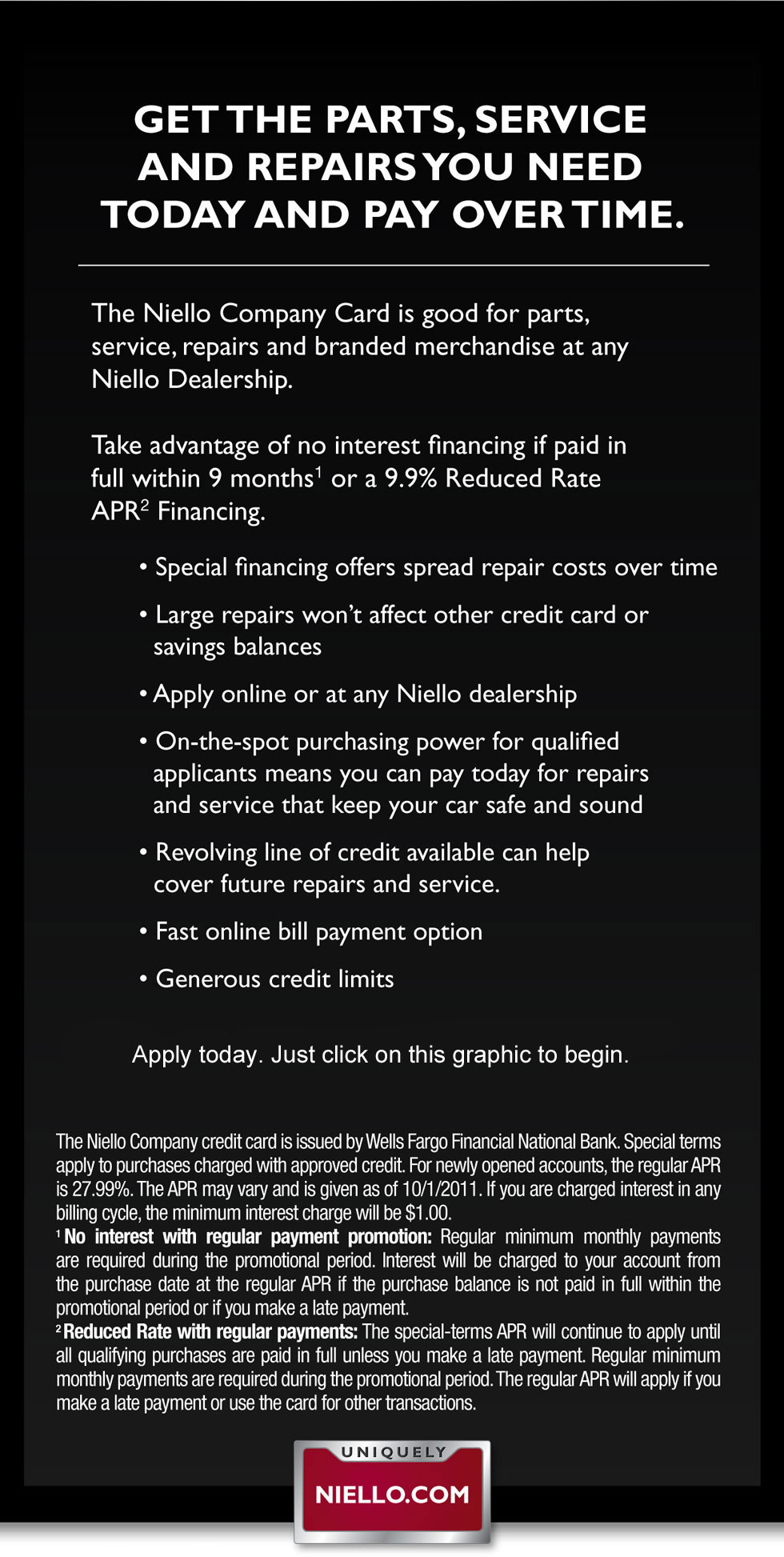 Niello credit card